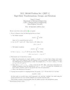 M.E. 530.646 Problem Set 1 [REV 1] Rigid Body Transformations