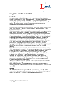 Doxycycline and skin discoloration