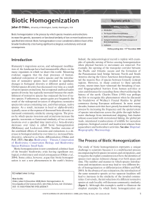 "Biotic Homogenization". - University of Washington