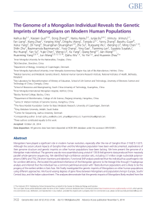 The Genome of a Mongolian Individual Reveals