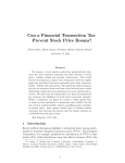 Can a Financial Transaction Tax Prevent Stock Price