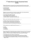 7 Grade Science Sample Assessment Items S7L3b.