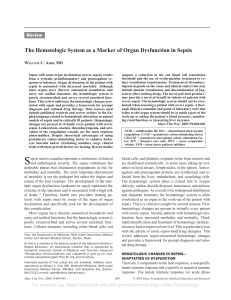 The Hematologic System as a Marker of Organ Dysfunction in Sepsis