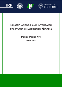 Islamic actors and interfaith relations in northern Nigeria