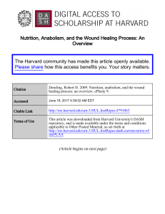 Nutrition, Anabolism, and the Wound Healing Process: An Overview