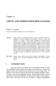 LEPTIN AND OTHER ENDOCRINE SYSTEMS