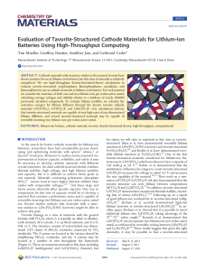Evaluation of Tavorite-Structured Cathode Materials for Lithium