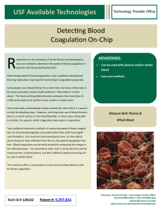 Detecting Blood Coagulation On-Chip USF Available Technologies