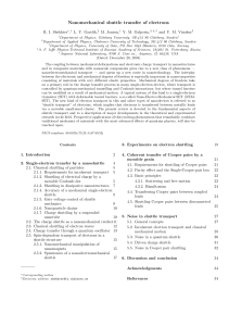 Nanomechanical shuttle transfer of electrons