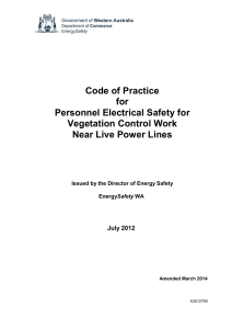 Code of Practice for Personnel Electrical Safety for