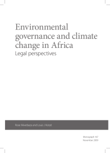 Environmental governance and climate change in Africa