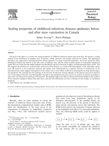 Scaling properties of childhood infectious diseases epidemics