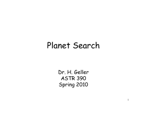 Search for Planets Lecture Notes