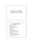 Chapter 11: Biological Dispositions in Learning Chapter Outline