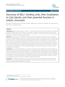 Discovery of MLL1 binding units, their localization to CpG Islands