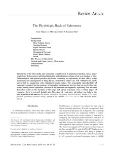 The Physiologic Basis of Spirometry