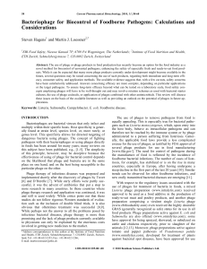 Bacteriophage for Biocontrol of Foodborne