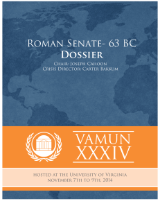 Roman Senate- 63 BC Dossier