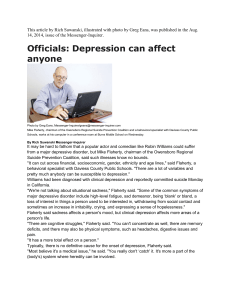 Officials: Depression can affect anyone