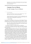 Concept of Law in Physics On the Concept of Law in Physics