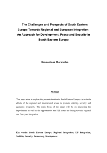 The Challenges and Prospects of South Eastern Europe Towards