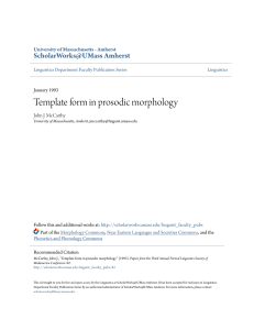 Template form in prosodic morphology