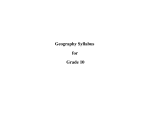Geography Syllabus for Grade 10