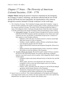 Chapter 17 Notes – The Diversity of American Colonial Societies