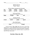 Spelling Contract Theme 7 Week 1 Pattern Words: Synonyms and
