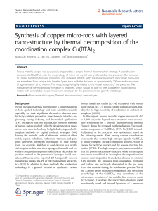 Synthesis of copper micro-rods with layered nano