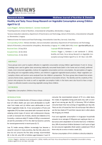 Focus Group Research on Vegetable Consumption among Children