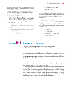 SECTION 6-5 Trigonometric Equations