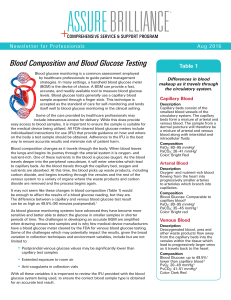 Blood Composition and Blood Glucose Testing