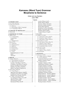 Kamasau (Wand Tuan) Grammar Morpheme to Sentence