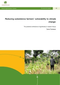 Reducing subsistence farmers` vulnerability to climate change: