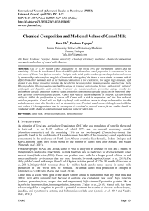 Chemical Composition and Medicinal Values of Camel Milk