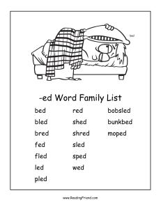 ED Word Family Worksheets