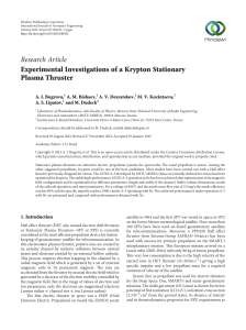 Experimental Investigations of a Krypton Stationary Plasma Thruster