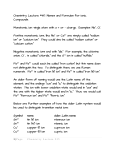 1 | Page Chemistry Lecture #35 Chemistry Lecture #35: Names and