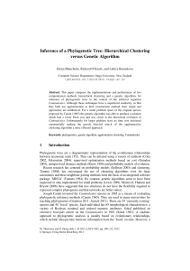 Inference of a Phylogenetic Tree: Hierarchical Clustering