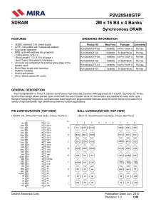 P2V28S40GTP SDRAM 2M x 16 Bit x 4 Banks