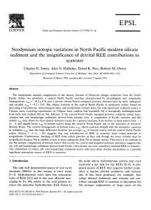 Neodymium isotopic variations in North Pacific modern