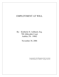Employment at Will (November 2006)