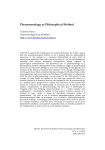 Phenomenology as Philosophical Method