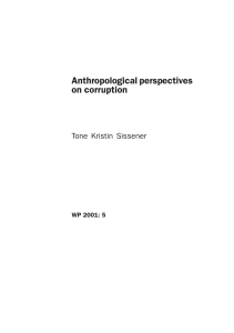 Anthropological perspectives on corruption