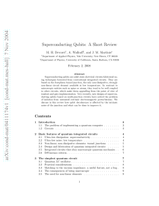 Superconducting Qubits: A Short Review