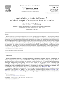 Anti-Muslim prejudice in Europe: A multilevel analysis of survey data