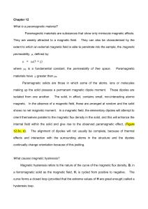 Chapter 12 What is a paramagnetic material?