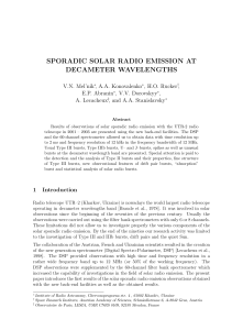 sporadic solar radio emission at decameter wavelengths