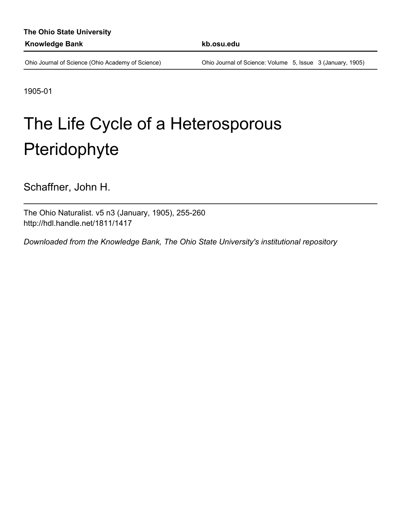 heterosporous life cycle